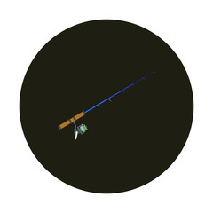 telescopic fishing rod. illustration for web and mobile design.