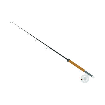 telescopic fishing rod. illustration for web and mobile design.