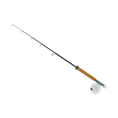 telescopic fishing rod. illustration for web and mobile design.