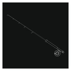 telescopic fishing rod. illustration for web and mobile design.
