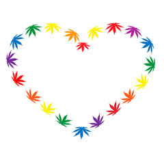 heart made of hemp leaves