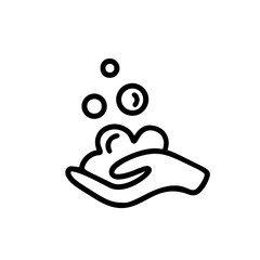 Wash your hands vector monoline logo icon. Coronavirus Covid-19, quarantine motivational sign for poster, banner web. Personal hygiene and disinfection notice