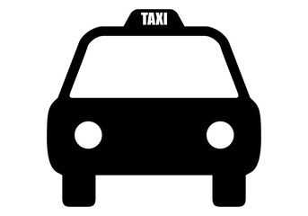 Icono del frontal de un taxi negro.