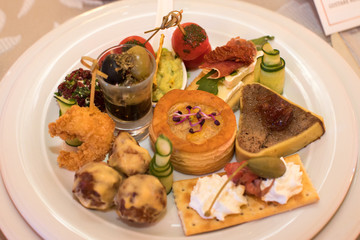 white Plate with delicious  menu