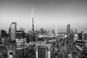 DUBAI - Amazing view on Dubai city center skyline, United Arab Emirates