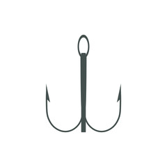 hook with three tips accessory for angling. illustration for web and mobile design.