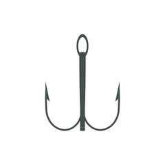 hook with three tips accessory for angling. illustration for web and mobile design.