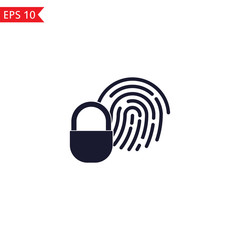 Fingerprint lock icon Vector