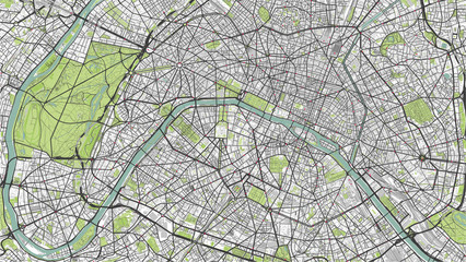 Detailed map of Paris, France