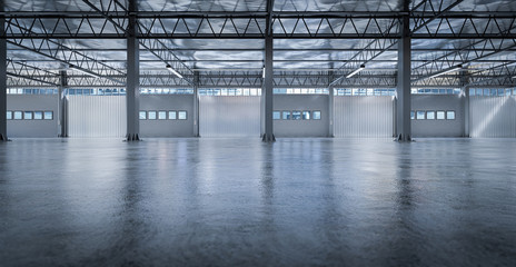 New empty warehouse or manufacturing hall