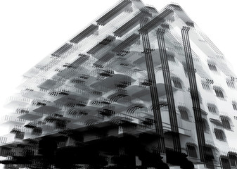 Foto di architettura elaborate in post produzione con la tecnica delle sovrapposizioni.