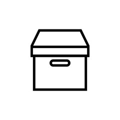 Box line icon, logo isolated on white background