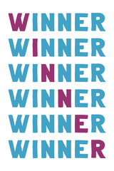 Winner Vector saying. White isolate