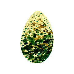 egg with khaki pattern, watercolor illustration