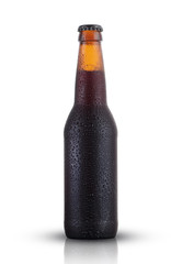 small dark bottle with beer and drops