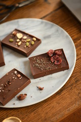 Vegan chocolate bars for Valentine's Day