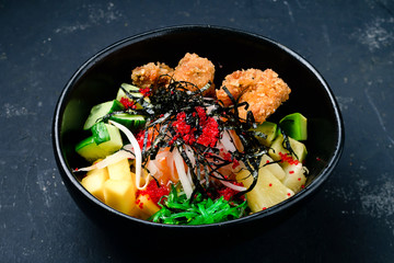 Raw Organic poke in the bowl