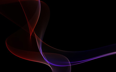 Dark abstract background with a glowing abstract waves