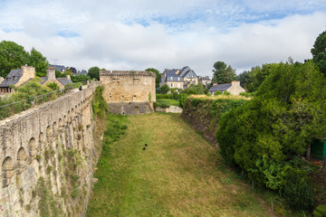 Fototapeta na wymiar Dinan, France. City wall and bastion