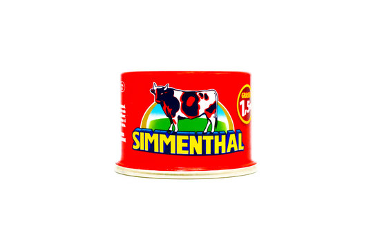 Italy - April 15, 2020: SIMMENTHAL boiled Beef in Jelly. Simmenthal is a brand of  Bolton Food