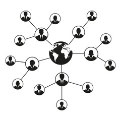 Social network concept. Connecting people. Network business on a white background.
