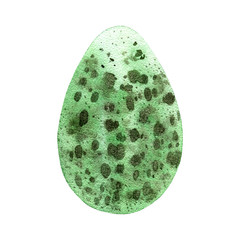 Green spotted watercolor egg. Vector