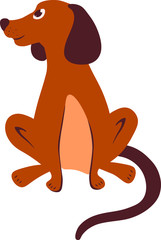 Dog, puppy, animal, hand drawn, childish vector isolated on white background. Concept for logo, icon, cards 