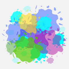 Multicolored splash watercolor blot. Vector illustration