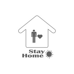 Quarantine, self-isolation during the coronavirus epidemic. Stay home flat sulfur vector icon isolated on white background.