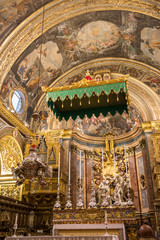 Fototapeta na wymiar Malta / Malta. 03.09.2015.Interior of the Co-Cathedral of San Juan, in Valletta