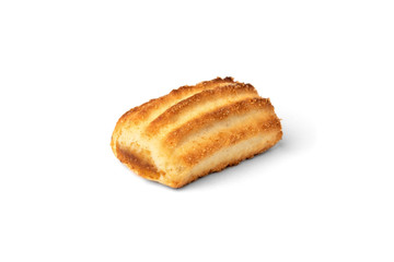 Shortbread cookies with jam isolated on white background.