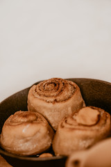 Cinnamon rolls in a pan