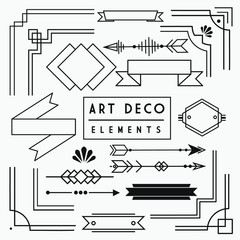 Art deco borders graphic design geometric elements collection for your creative projects. trendy vintage minimalistic frame design, vector lines and banners © grpxstore