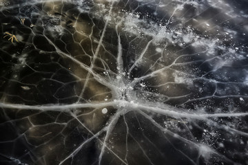 Fototapeta na wymiar crushed ice glass cracks background, abstract seasonal background, pieces of ice crushed sharp overlay