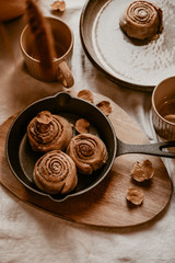 Cinnamon rolls in a pan