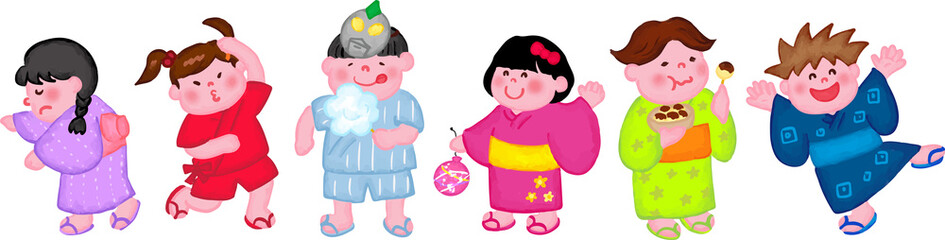 お祭りキッズフレーム　下のみ　アクリル画