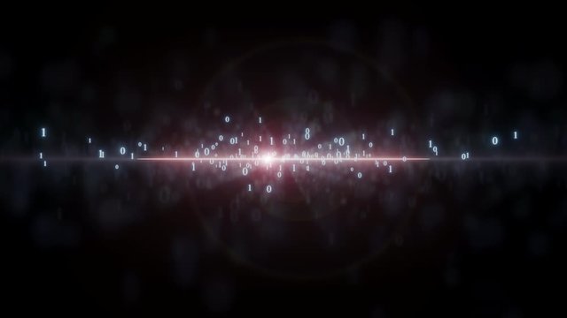 Binary numbers in cyberspace.  3D rendering.