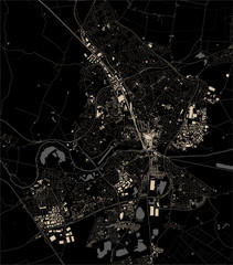 map of the city of Peterborough, Cambridgeshire, East of England, England, UK