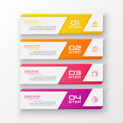 Business infographics template 4 steps rectangle,Vector illustration.