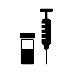 Syringe icon on white.