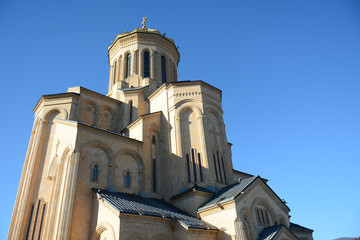 Fototapeta premium Tbilisi, Georgia - October 5, 2018: View of Sameba Cathedral in Tbilisi