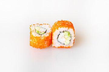 sushi on a white background