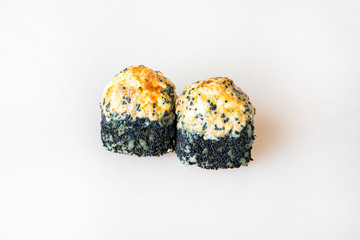 sushi on a white background