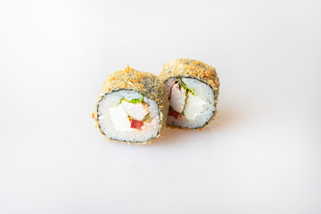 sushi on a white background