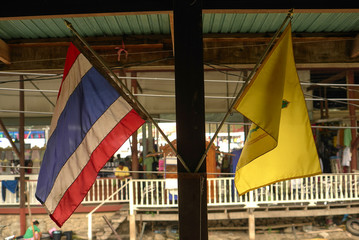 flags on the roof
