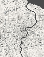 Fototapeta na wymiar map of the city of Shanghai, China