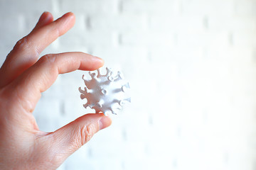 coronavirus model isolated on white background, micro virus photo