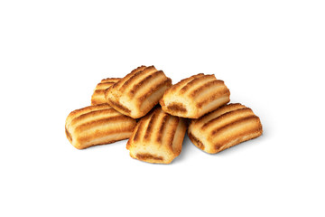 Shortbread cookies with jam isolated on white background.