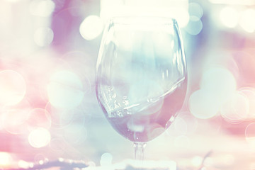 wine restaurant serving romance / beautiful concept alcohol glass, holiday dinner in a cafe