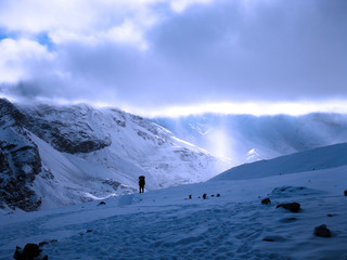 mountain landscape with snow